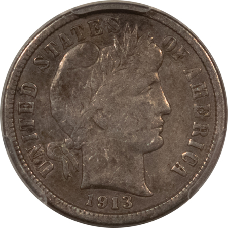 Barber Dimes 1913-S BARBER DIME – PCGS F-15, KEY-DATE