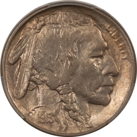 Buffalo Nickels 1913-S BUFFALO NICKEL, TYPE 1 – PCGS MS-62, LOOKS 63+! PREMIUM QUALITY!