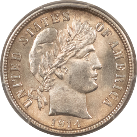 Barber Dimes 1914 BARBER DIME – PCGS MS-63 FRESH SATINY WHITE