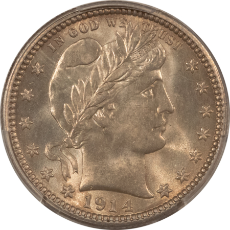 Barber Quarters 1914 BARBER QUARTER – PCGS MS-63, ORIGINAL WHITE & CHOICE!