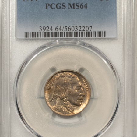 Buffalo Nickels 1914 BUFFALO NICKEL – PCGS MS-64, LUSTROUS!