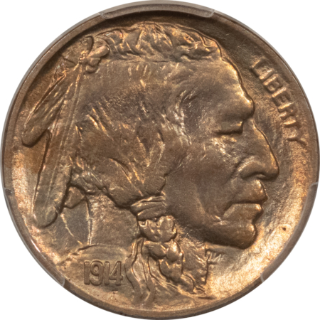 Buffalo Nickels 1914 BUFFALO NICKEL – PCGS MS-64, LUSTROUS!