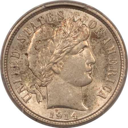 Barber Dimes 1914-D BARBER DIME – PCGS AU-58, FRESH & LOOKS UNCIRCULATED