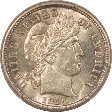 Barber Dimes 1914-D BARBER DIME – PCGS MS-62, FRESH AND ATTRACTIVE!