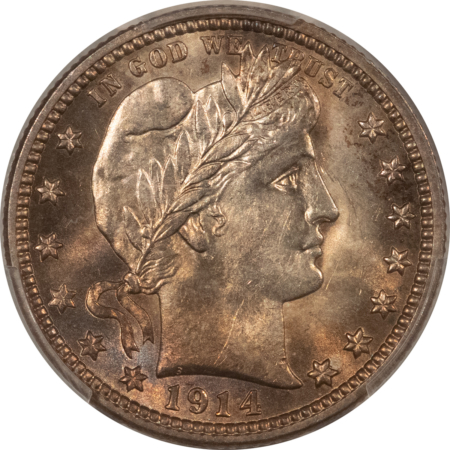 Barber Quarters 1914-D BARBER QUARTER – PCGS MS-62, PRETTY & PQ!