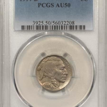 Buffalo Nickels 1914-D BUFFALO NICKEL – PCGS AU-50, NICE AND SMOOTH!