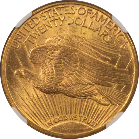 $20 1914-S $20 ST GAUDENS GOLD DOUBLE EAGLE – NGC MS-64+, FLASHY & NEAR GEM!