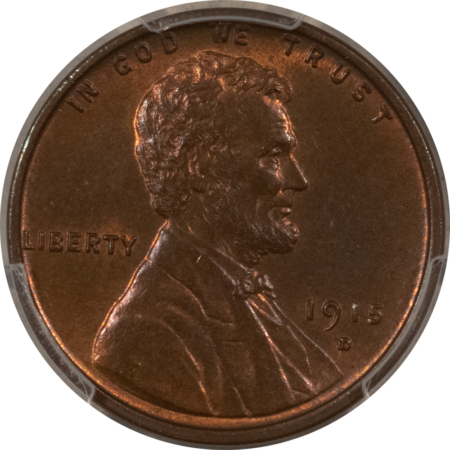 Lincoln Cents (Wheat) 1915-D LINCOLN CENT – PCGS MS-63 BN, LOOKS RB!