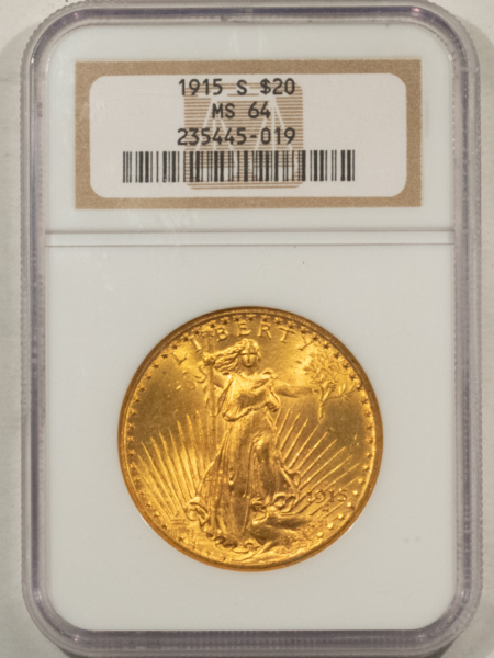 $20 1915-S $20 ST GAUDENS GOLD DOUBLE EAGLE – NGC MS-64