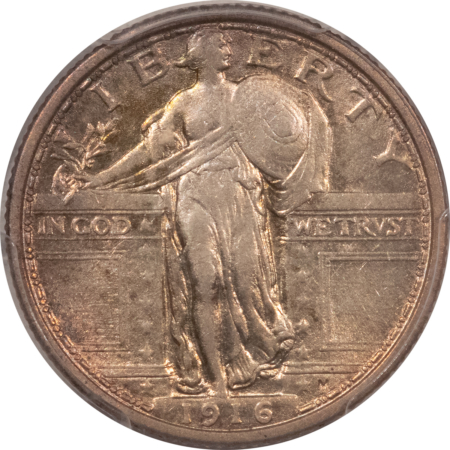 CAC Approved Coins 1916 STANDING LIBERTY QUARTER – PCGS XF-45, LOOKS 53! SIMPLY LOVELY, PQ, CAC!