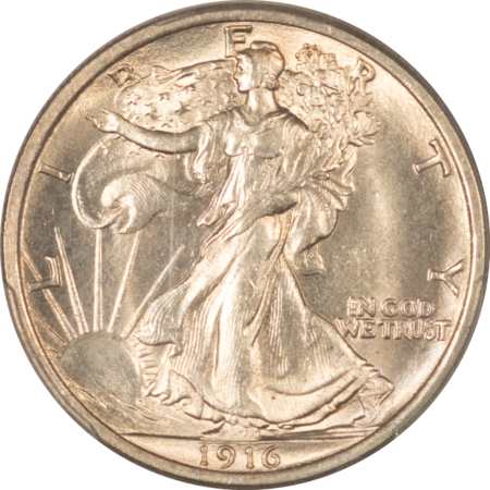 CAC Approved Coins 1916 WALKING LIBERTY HALF DOLLAR – PCGS MS-64, PREMIUM QUALITY! CAC APPROVED!