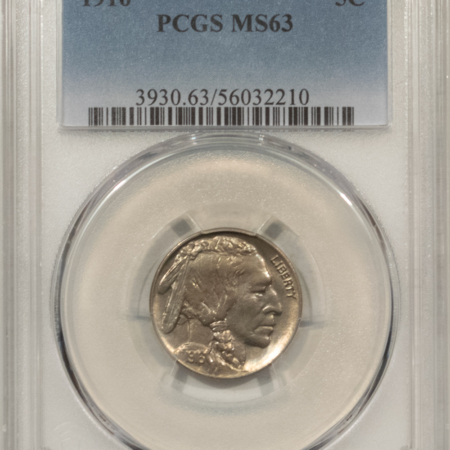 Buffalo Nickels 1916 BUFFALO NICKEL – PCGS MS-63, PREMIUM QUALITY++!