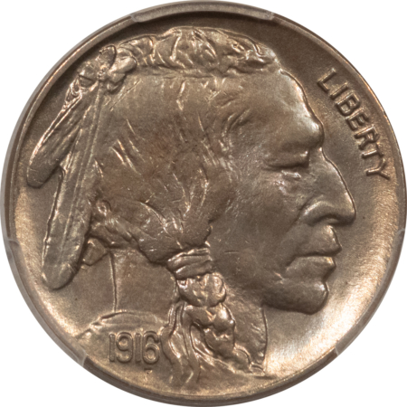 Buffalo Nickels 1916 BUFFALO NICKEL – PCGS MS-63, PREMIUM QUALITY++!