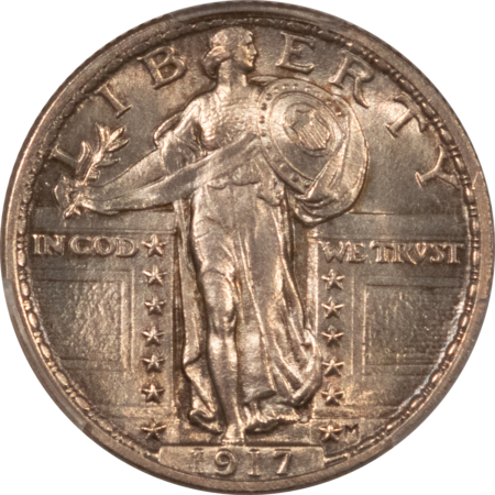 New Certified Coins 1917 STANDING LIBERTY QUARTER, TYPE II – PCGS MS-64, FRESH LUSTROUS!