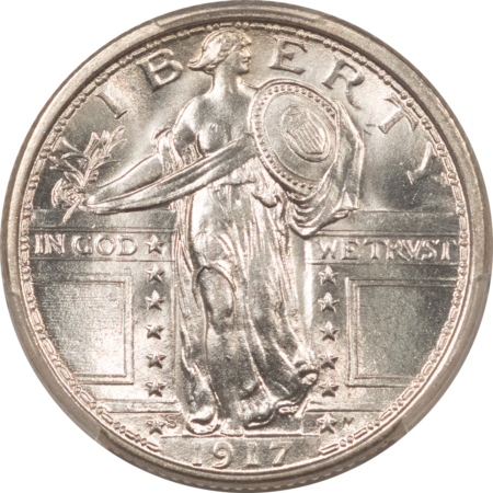 New Certified Coins 1917-S STANDING LIBERTY QUARTER, TYPE I – PCGS MS-65 FH, SCREAMING WHITE & PQ!