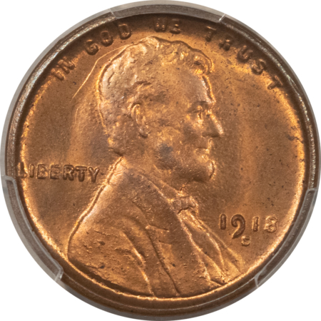 CAC Approved Coins 1918-S LINCOLN CENT – PCGS MS-64+ RD, ORIGINAL GEM! RED BLAZER! CAC APPROVED!