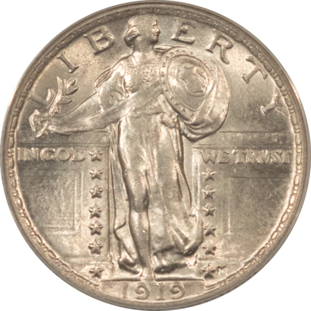 New Certified Coins 1919 STANDING LIBERTY QUARTER – ANACS AU-58, LOOKS BU!