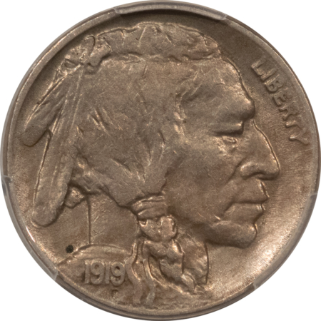Buffalo Nickels 1919-D BUFFALO NICKEL – PCGS AU-53, ORIGINAL, WELL STRUCK WITH LUSTER!