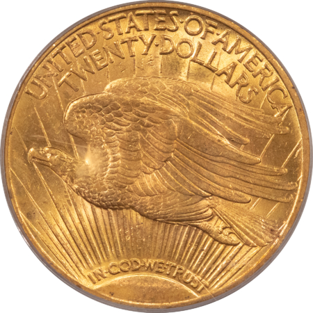$20 1920 $20 ST GAUDENS GOLD DOUBLE EAGLE – PCGS MS-64, POPULAR DATE, ATTRACTIVE!