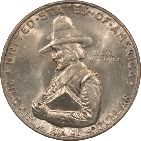 New Certified Coins 1920 PILGRIM COMMEMORATIVE HALF DOLLAR – PCGS MS-64, ORIGINAL WHITE!