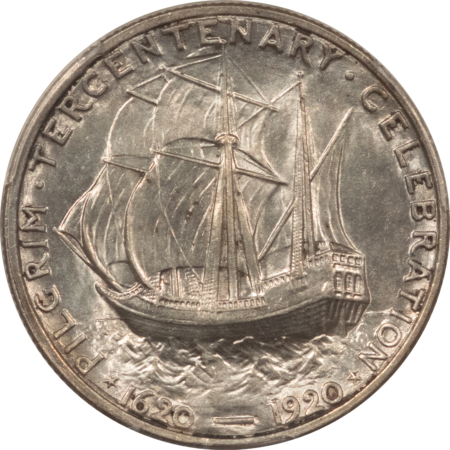 New Certified Coins 1920 PILGRIM COMMEMORATIVE HALF DOLLAR – PCGS MS-64, ORIGINAL WHITE!