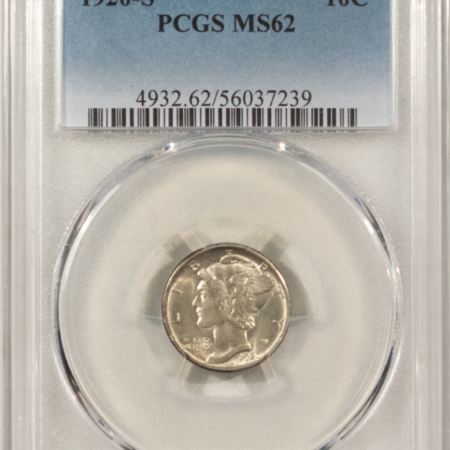 Mercury Dimes 1920-S MERCURY DIME – PCGS MS-62, FRESH & FLASHY!