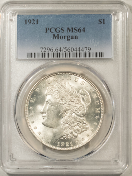 Dollars 1921 $1 MORGAN DOLLAR – PCGS MS-64