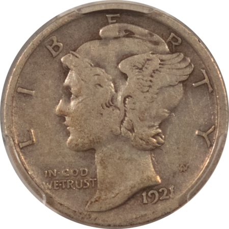 Mercury Dimes 1921 MERCURY DIME – PCGS VF-30, NICE ORIGINAL KEY-DATE!