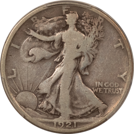 New Certified Coins 1921 WALKING LIBERTY HALF DOLLAR – PCGS VG-8, NICE ORIGINAL KEY-DATE
