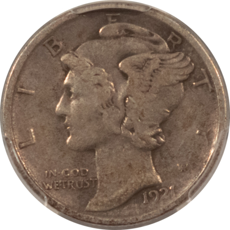 Mercury Dimes 1921-D MERCURY DIME – PCGS VF-35, NICE ORIGINAL KEY-DATE!