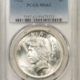 New Certified Coins 1921 $1 HIGH RELIEF PEACE DOLLAR – PCGS MS-62, WHITE & NICE! KEY-DATE!