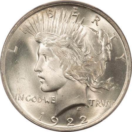New Certified Coins 1922 $1 PEACE DOLLAR – PCGS MS-65, CREAMY WHITE GEM!
