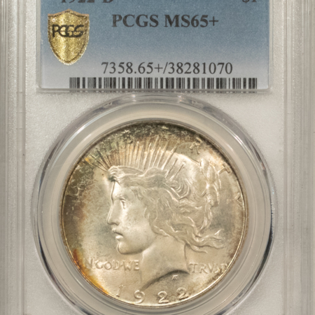 New Certified Coins 1922-D $1 PEACE DOLLAR – PCGS MS-65+, PRETTY GEM!