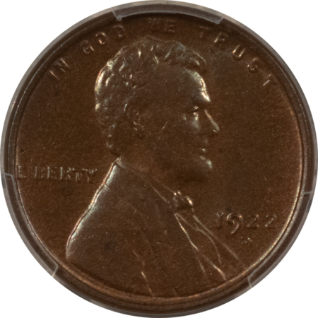 Lincoln Cents (Wheat) 1922-D LINCOLN CENT – PCGS MS-62 BN, PRETTY & CHOICE!