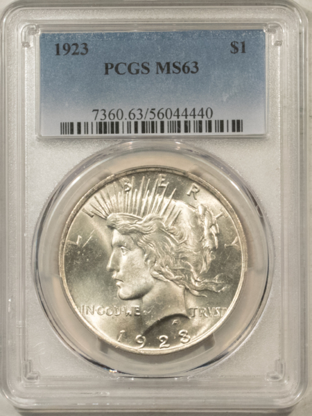 Dollars 1923 $1 PEACE DOLLAR – PCGS MS-63 WHITE