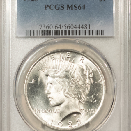 Dollars 1923 $1 PEACE DOLLAR – PCGS MS-64 BLAST WHITE!