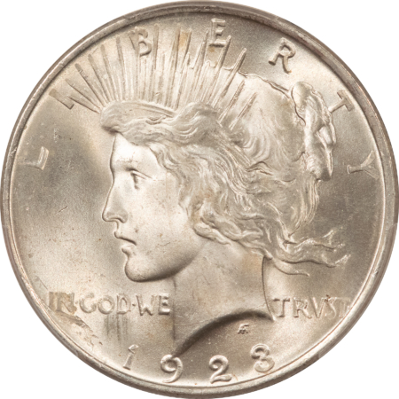 New Certified Coins 1923 $1 PEACE DOLLAR – PCGS MS-64+ WHITE & VIRTUALLY GEM!