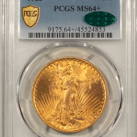 $20 1923 $20 ST GAUDENS GOLD DOUBLE EAGLE PCGS MS-64+ CAC, PRETTY & LOOKS STONE GEM!