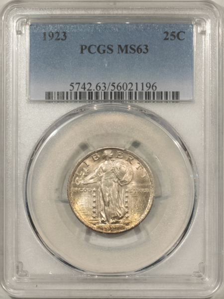 New Certified Coins 1923 STANDING LIBERTY QUARTER – PCGS MS-63 WAS 64, TAG ATTACHED. PREMIUM QUALTY!