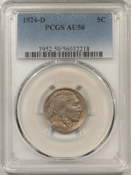 Buffalo Nickels 1924-D BUFFALO NICKEL – PCGS AU-50, ORIGINAL & NICE!
