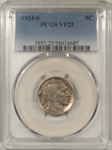 Buffalo Nickels 1924-S BUFFALO NICKEL – PCGS VF-25