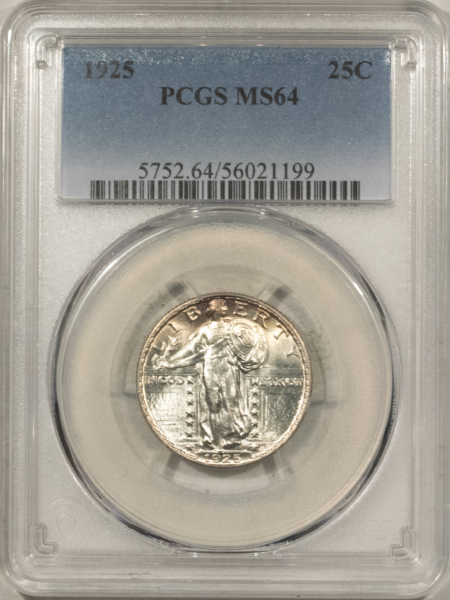 New Certified Coins 1925 STANDING LIBERTY QUARTER – PCGS MS-64, LOOKS GEM! PREMIUM QUALITY!