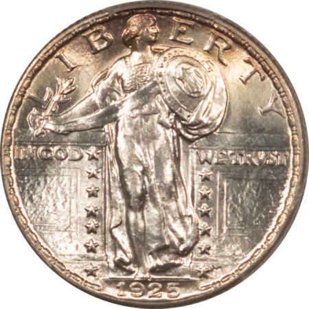 New Certified Coins 1925 STANDING LIBERTY QUARTER – PCGS MS-64, LOOKS GEM! PREMIUM QUALITY!