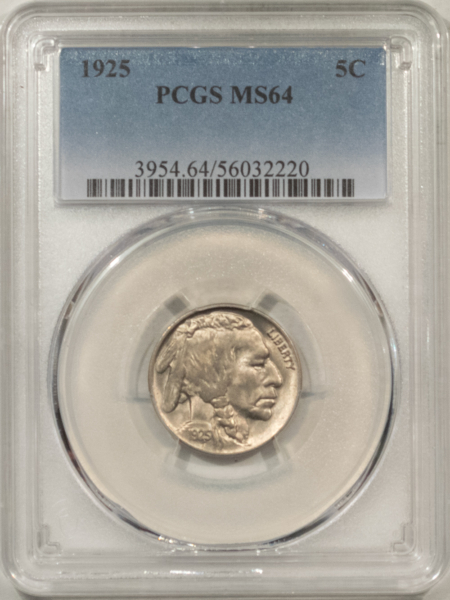 Buffalo Nickels 1925 BUFFALO NICKEL – PCGS MS-64, BLAZING LUSTER!