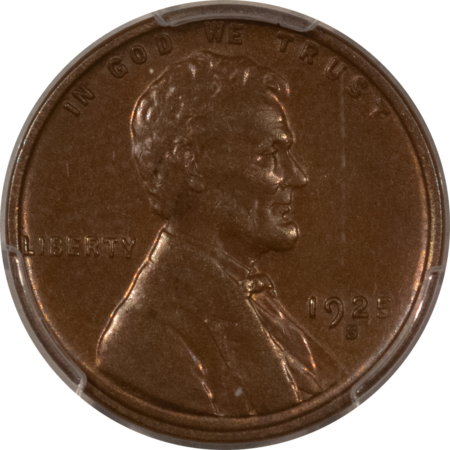Lincoln Cents (Wheat) 1925-S LINCOLN CENT – PCGS AU-55, WOW! LOOKS UNC!