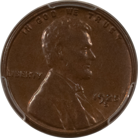 Lincoln Cents (Wheat) 1925-S LINCOLN CENT – PCGS MS-63 BN, CHOICE & PREMIUM QUALITY!