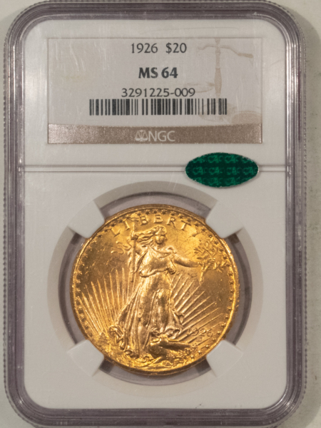 $20 1926 $20 ST GAUDENS GOLD – NGC MS-64 CAC, PQ+ TRIPLE DIE OBVERSE (NOT ON HOLDER)