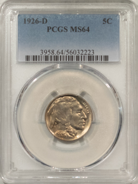 Buffalo Nickels 1926-D BUFFALO NICKEL – PCGS MS-64, LUSTROUS AND TOUGH!