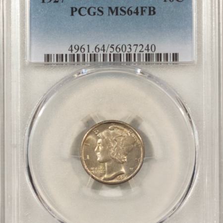 Mercury Dimes 1927 MERCURY DIME – PCGS MS-64 FB, FRESH & PREMIUM QUALITY!
