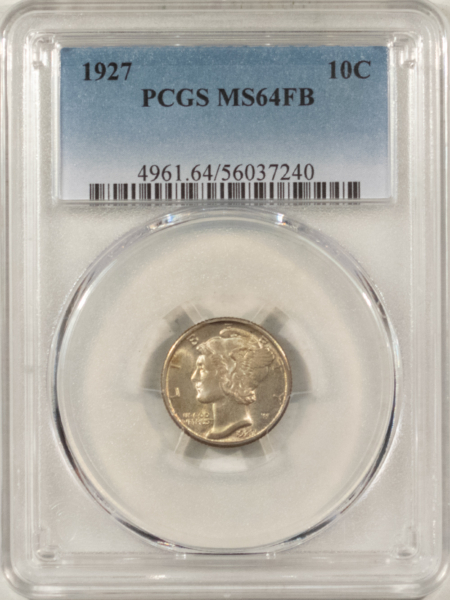 Mercury Dimes 1927 MERCURY DIME – PCGS MS-64 FB, FRESH & PREMIUM QUALITY!